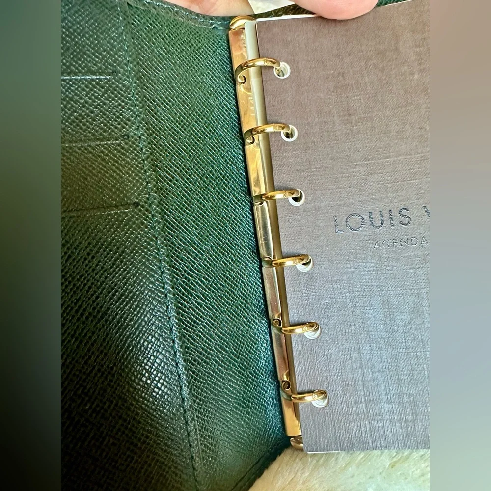 Louis Vuitton Agenda PM Green Taiga Leather
